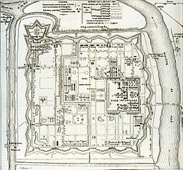 Plan de la citadelle de Hué lors de l'attaque française en 1885.