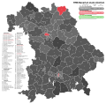 1998 Bavarian state election, Black is CSU, Red is SPD,