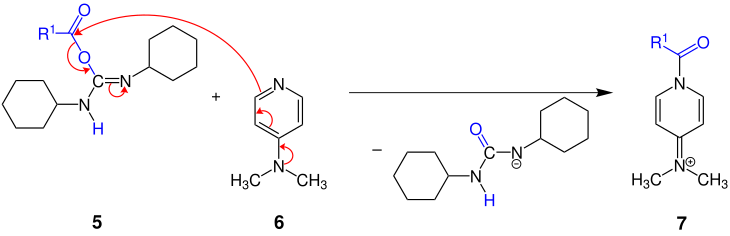 Teilschritt des Mechanismus der Steglich-Veresterung