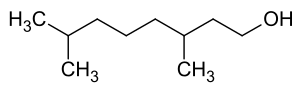 Strukturformel von 3,7-Dimethyloctan-1-ol