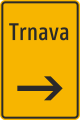 Direction to destination bypass sign (Slovakia)