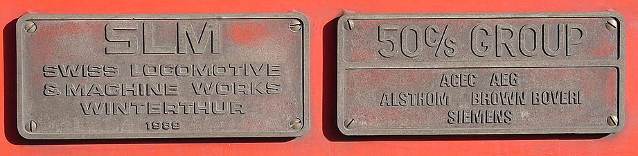 Builder's plates on Class 14E no. 14-001