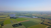 Aerial view of the solar power farm at the site in 2018