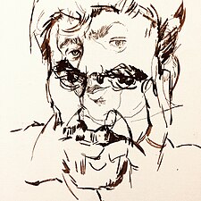 Dessin linéaire, autoportrait, lieu : Iran.