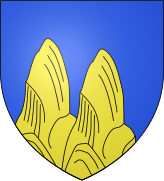Seal of La Colle-Saint-Michel former commune with two golden breast-shaped hills (Mamelons)