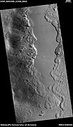 Wide view of part of Milankovič crater, as seen by HiRISE under HiWish program. Many depressions here contain ice in their walls.