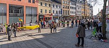 Das Foto zeigt die Szenerie der Fridays-For-Future-Demonstration in Hof an der Saale am 25. März 2022