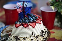 A festively decorated Independence Day cake