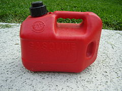 A typical gasoline container.