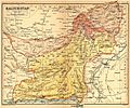 Beluchistan, shown as a part of the British Indian Empire in a 1908 map.