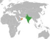 Location map for India and Oman.