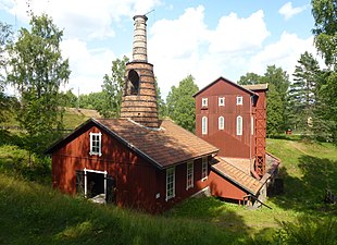 Rostugnen till vänster och masugnen till höger