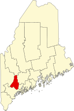 Map of Maine highlighting Androscoggin County