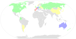 A map of the world showing the number of riders per nation participated in the race.