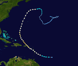 Trajectoire de l'ouragan Marilyn