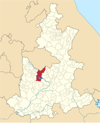 Location of the municipality in Puebla