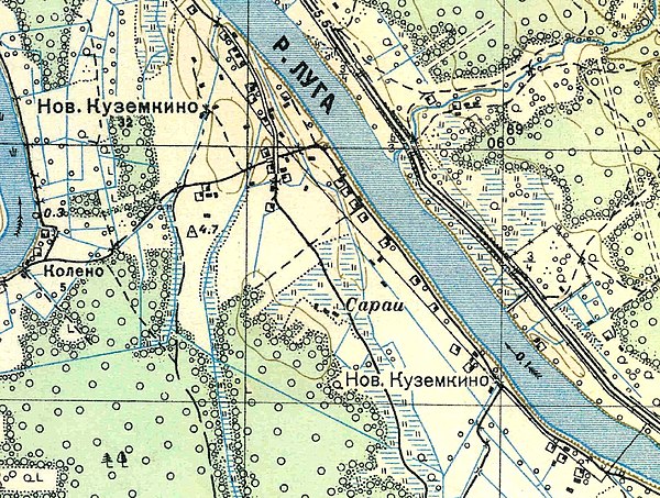 План деревни Новое Кузёмкино. 1938 год