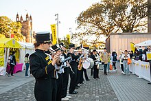 Marching Band Association perform at Welcome Fest