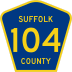 County Route 104 marker