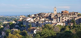 A view of Vence with the Mediterranean Sea in the background