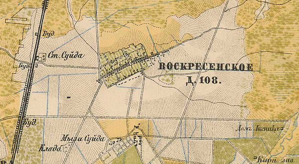 Село Воскресенское и мыза Суйда. 1885 год