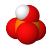 Space-filling model of hydrogenphosphate