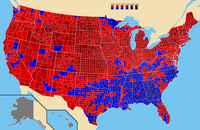 Map showing 1952 election results by county