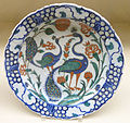Dish with peacocks and flowers, c. 1575