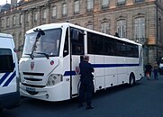 A Vehixel police bus used by the Compagnies Républicaines de Sécurité in Strasbourg, France.