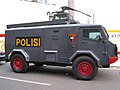 Riot control water cannon vehicle of the Indonesian Police's Mobile Brigade Corps.