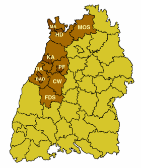 Localisation de District de Karlsruhe