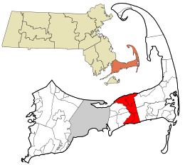 Location in Barnstable County and the state of Massachusetts.