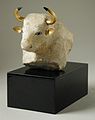 A bovine with eyes decorated with lapis lazuli. Fertile Crescent, Sumerian, 889-853 B.C.