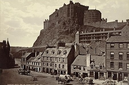 Edinburgh Castle from the Grassmarket, by George Washington Wilson (restored by Adam Cuerden)