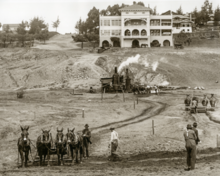 Grading for Ingleside Terraces (c. 1912); Ingleside Racetrack Clubhouse in background
