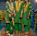 Sindhi girls wearing traditional Sindhi dress worn by Soomra tribe.