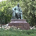 Sculpture of Mór Jókai, world-famous novelist, in Budapest
