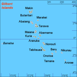 Tamanas läge i Gilbertöarna.