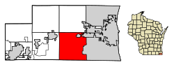 Location of Bristol in Dane County, Wisconsin