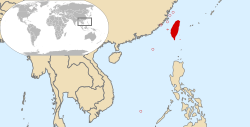 Mapa nga nagpapakita han kamutang han Republika han Tsina ha Sinirangan nga Asya ngan ha Kalibutan.