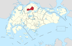 Location of Mandai in Singapore