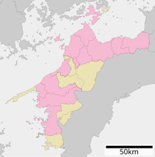 野々瀬 古墳群の位置（愛媛県内）