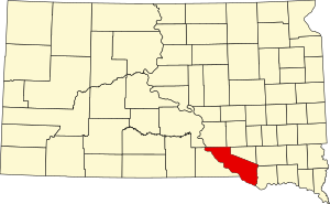 Map of South Dakota highlighting Charles Mix County