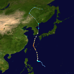 颱風美莎克的路徑圖