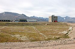 The outpost seen from the runway