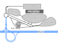 A drawn diagram of the Norton Canes motorway service area