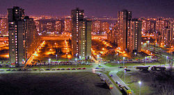 New Belgrade's Blok 62 at night