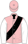 Pink, black sash, white sleeves