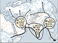 Image 60According to the Coastal hypothesis, modern humans spread from Africa along the northern rim of the Indian Ocean. (from Indian Ocean)