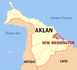 Map of Aklan with New Washington highlighted